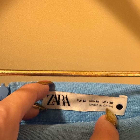 Zara Blue Eyelet Midi Skirt - Picture 3 of 3